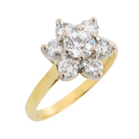 Vintage diamond cluster ring in 18 carat gold