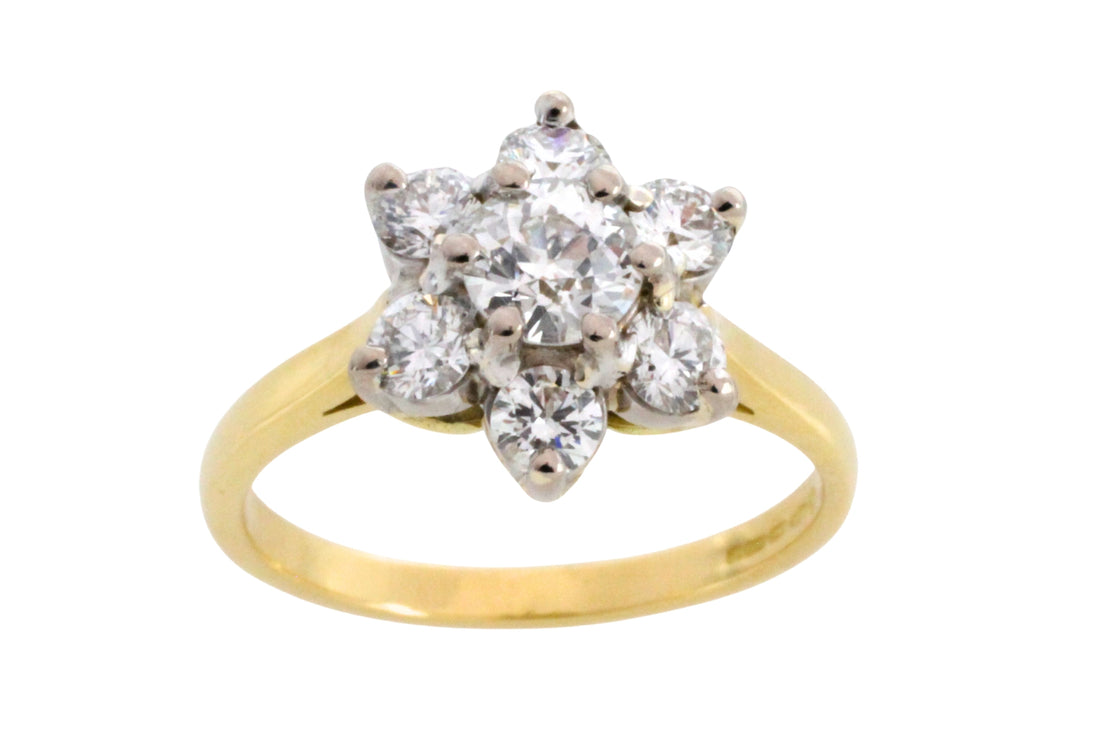 Vintage diamond cluster ring in 18 carat gold
