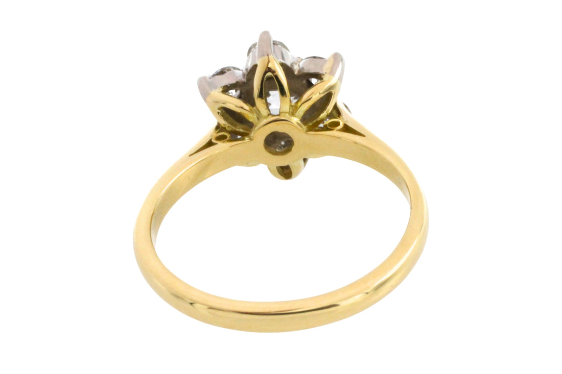 Vintage diamond cluster ring in 18 carat gold