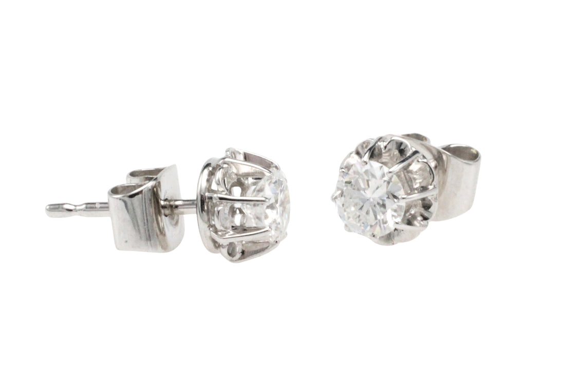 Vintage diamond studs in white gold
