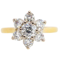 Vintage diamond cluster ring in 18 carat gold