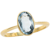 Edwardiaanse aquamarijn ring van 18 karaat goud