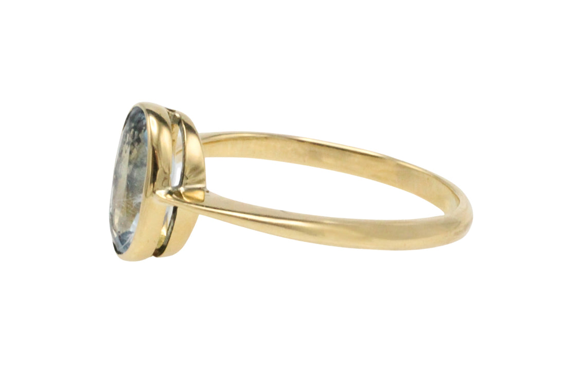 Edwardiaanse aquamarijn ring van 18 karaat goud