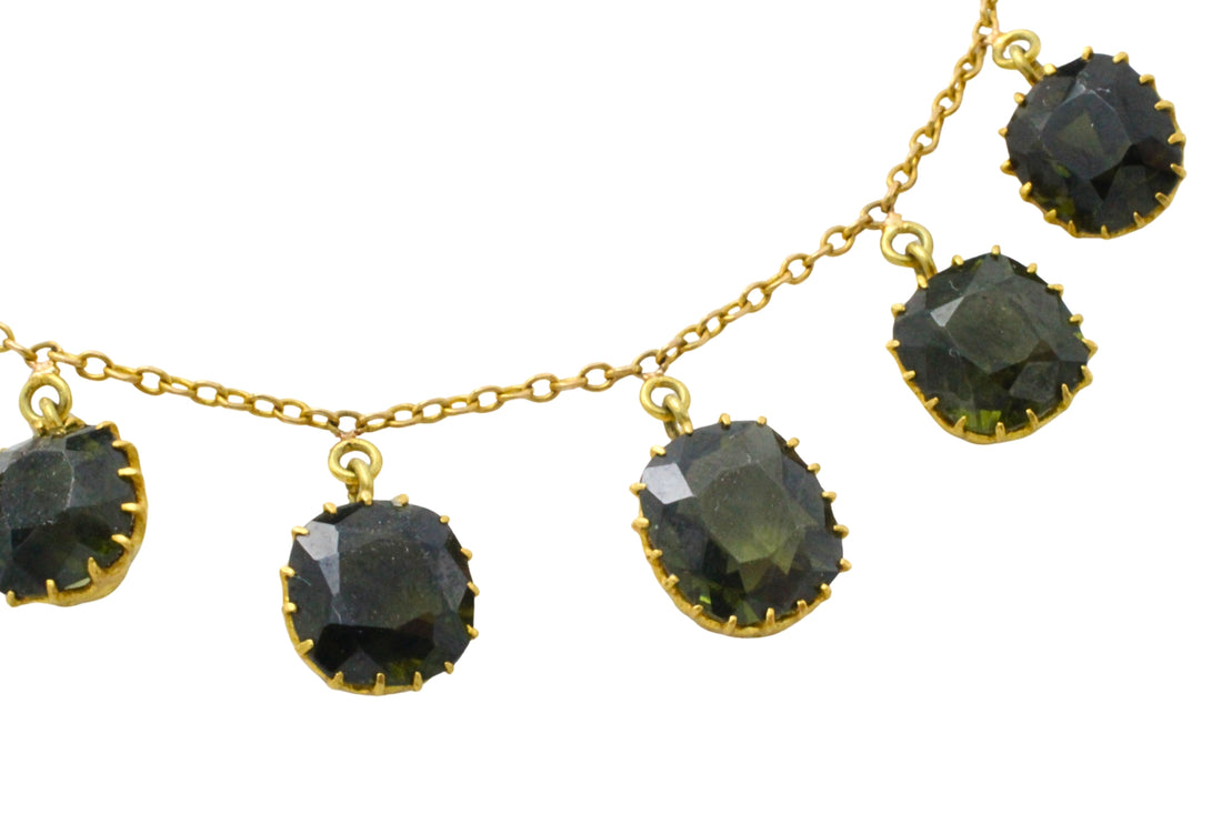 Tourmaline collier in 22 carat gold-colliers-The Antique Ring Shop