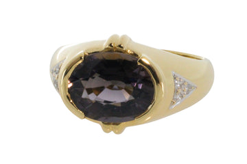 Tourmaline and diamond rig in 18 carat gold-Vintage Rings-The Antique Ring Shop
