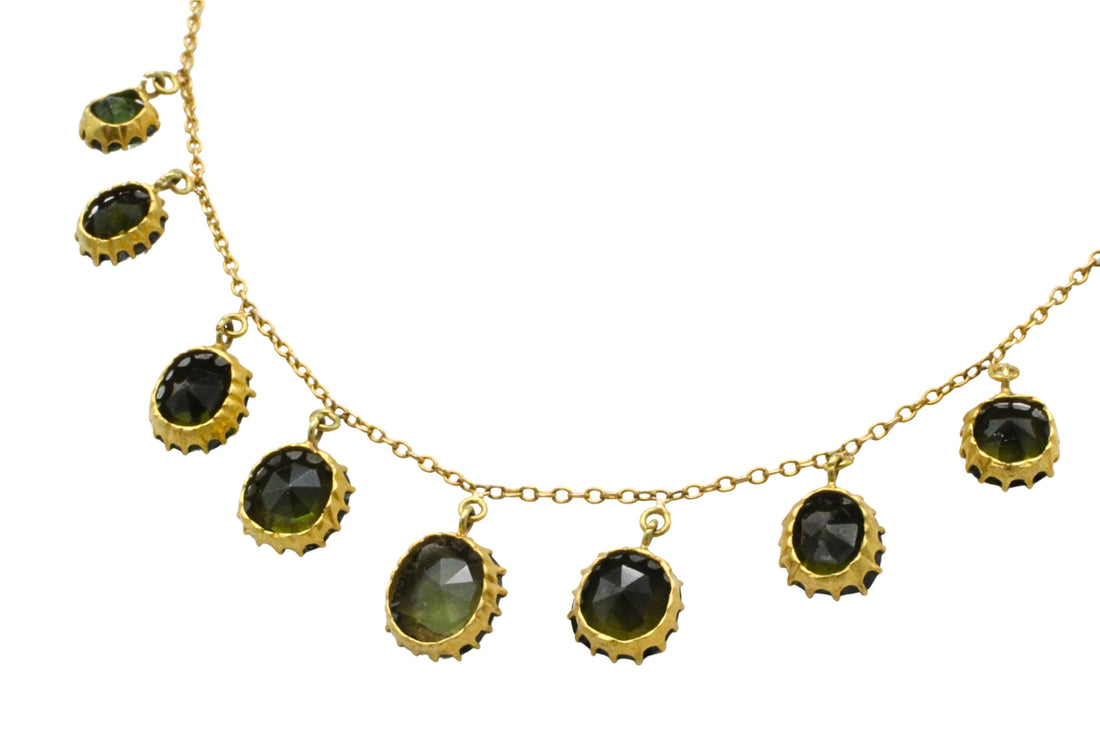 Tourmaline collier in 22 carat gold-colliers-The Antique Ring Shop