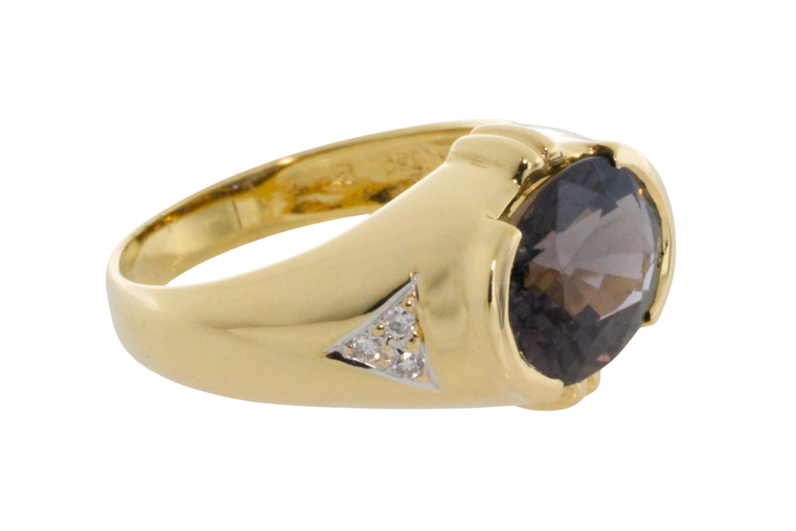 Tourmaline and diamond rig in 18 carat gold-Vintage Rings-The Antique Ring Shop