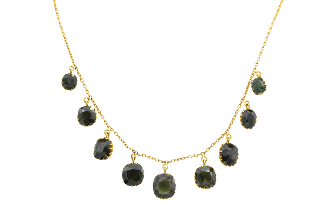 Tourmaline collier in 22 carat gold-colliers-The Antique Ring Shop