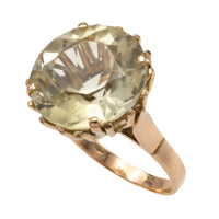 Lemon quartz ring in 14 carat gold-Vintage rings-The Antique Ring Shop