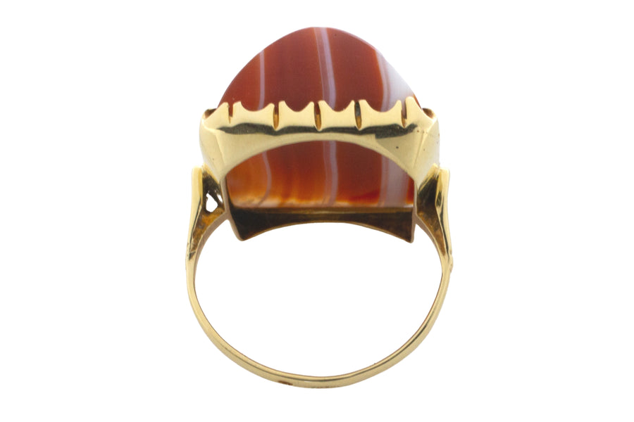 Vintage carnelain ring in 14 carat gold-vintage rings-The Antique Ring Shop