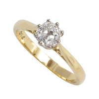 Old mine cut diamond solitaire ring-engagement rings-The Antique Ring Shop