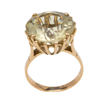 Lemon quartz ring in 14 carat gold-Vintage rings-The Antique Ring Shop