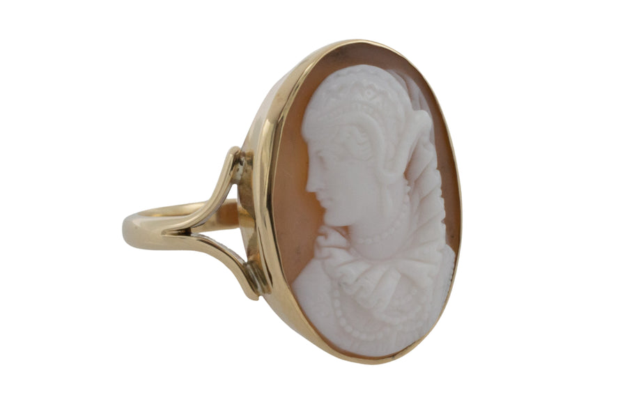 1920's cameo ring in 14 carat gold-Antique rings-The Antique Ring Shop