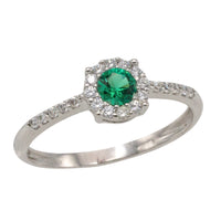 18 carat white gold ring with tourmaline and diamonds-engagement rings-The Antique Ring Shop