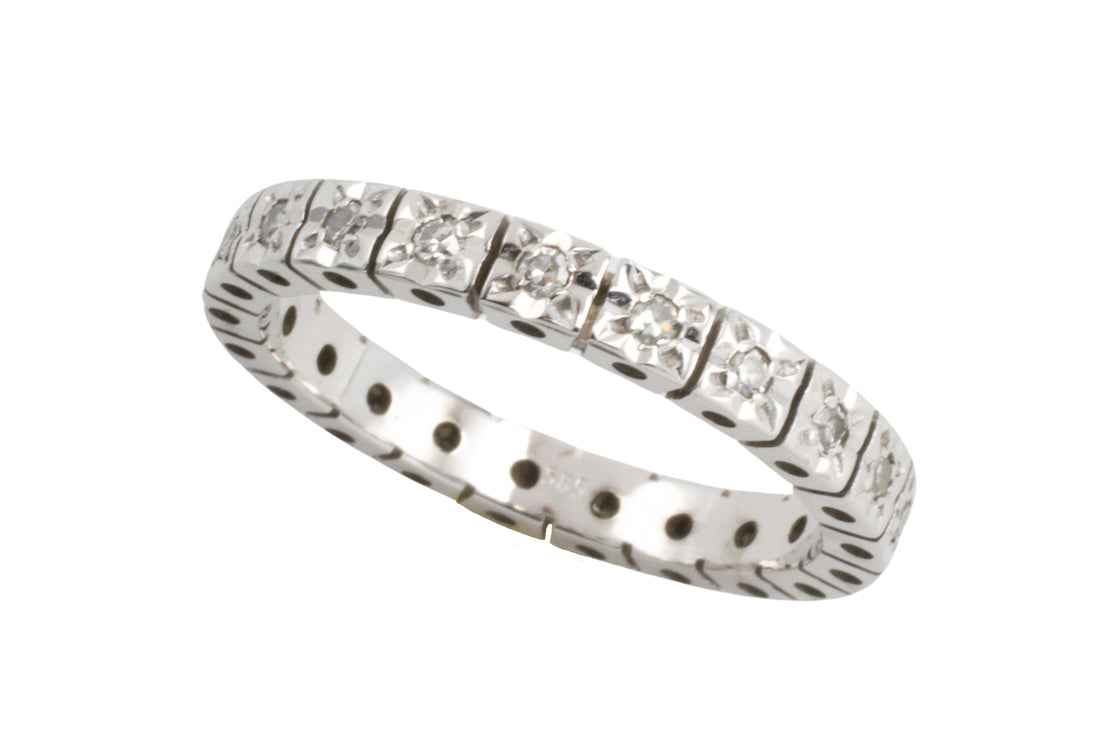 Diamond eternity band in 14 carat gold-wedding rings-The Antique Ring Shop