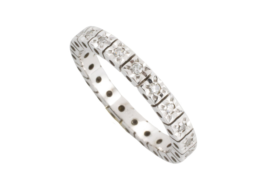 Diamond eternity band in 14 carat gold-wedding rings-The Antique Ring Shop