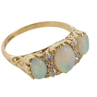 Edwardian opal and old cut diamond ring-Antique rings-The Antique Ring Shop