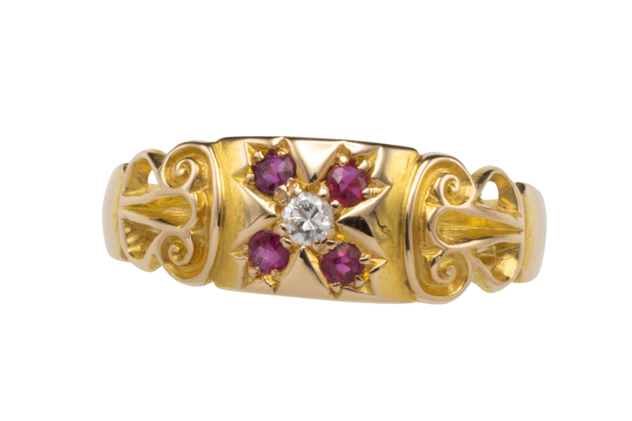 Ruby and diamond ring from 1907-Antique rings-The Antique Ring Shop