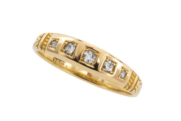Antique five stone diamond ring in 18 carat gold-Antique rings-The Antique Ring Shop
