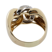 14 carat gold knot ring with diamonds-Rings-The Antique Ring Shop