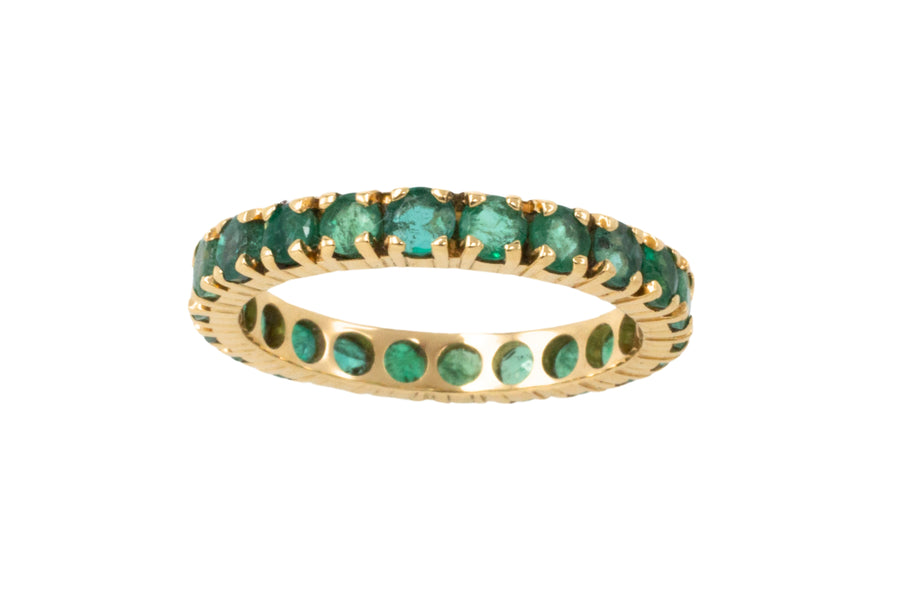 18 carat gold emerald eternity band-Vintage Rings-The Antique Ring Shop