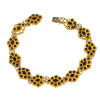 Navette garnet bracelet in 14 carat gold-Bracelets-The Antique Ring Shop