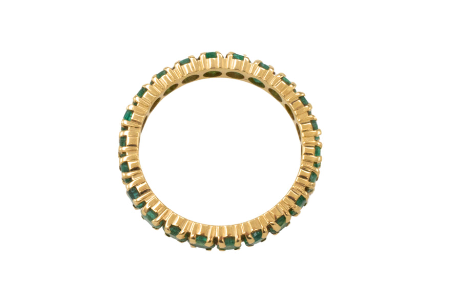 18 carat gold emerald eternity band-Vintage Rings-The Antique Ring Shop