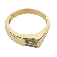 14 carat gold ring with aquamarine stone-Vintage Rings-The Antique Ring Shop