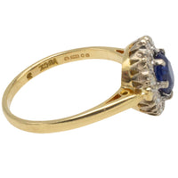 Vintage ceylon sapphire and diamond ring-engagement rings-The Antique Ring Shop