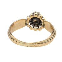 Rose diamond solitaire ring in 14 carat and silver gold-Antique rings-The Antique Ring Shop