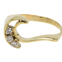 Three stone diamond ring in 14 carat gold-Vintage Rings-The Antique Ring Shop