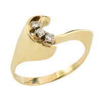 Three stone diamond ring in 14 carat gold-Vintage Rings-The Antique Ring Shop