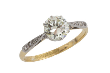 Vintage .95 carat brilliant cut diamond ring-engagement rings-The Antique Ring Shop
