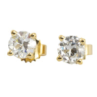 Old cut diamond studs in 18 carat gold-engagement rings-The Antique Ring Shop