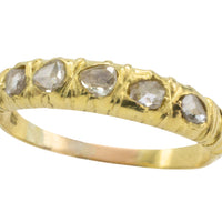 Five stone rose diamond ring in 18 carat gold-Antique rings-The Antique Ring Shop