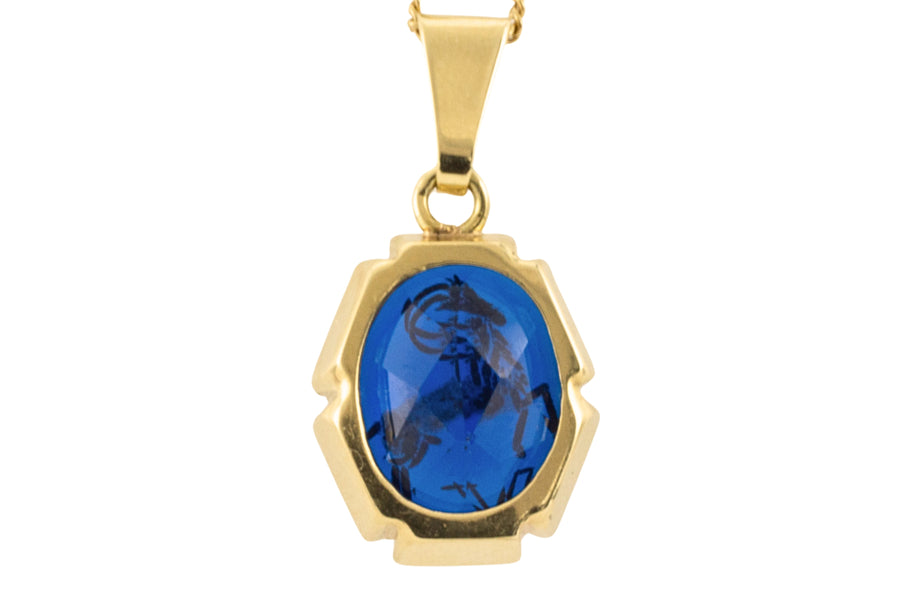 Aries zodiac pendant and chain-Pendants-The Antique Ring Shop