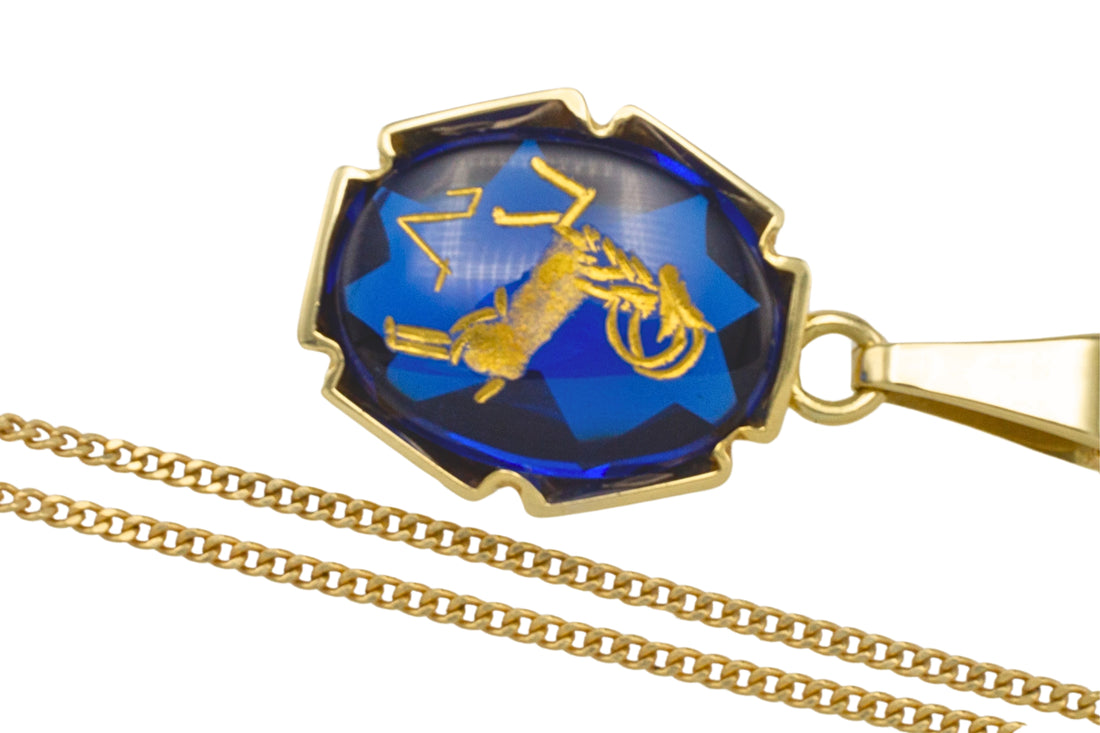 Aries zodiac pendant and chain-Pendants-The Antique Ring Shop