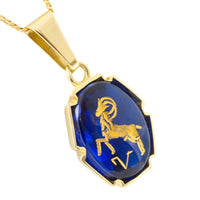 Aries zodiac pendant and chain-Pendants-The Antique Ring Shop