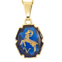 Aries zodiac pendant and chain-Pendants-The Antique Ring Shop