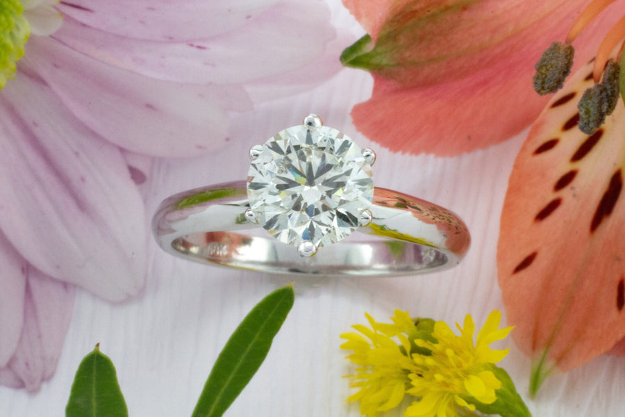 1.50 carat brilliant cut diamond solitaire ring-engagement rings-The Antique Ring Shop