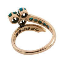 Antique turquoise and pearl ring in 14 carat gold-Antique rings-The Antique Ring Shop