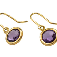 Amethyst pendant earrings in 18 carat gold-Earrings-The Antique Ring Shop