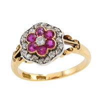 Edwardian old European cut diamond and ruby ring-The Antique Ring Shop