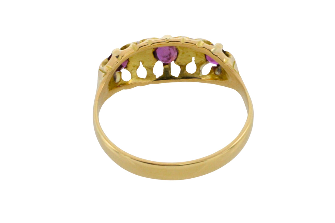 Edwardian ruby and rose diamond ring-Antique rings-The Antique Ring Shop