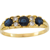 Sapphire and diamond ring in 18 carat gold