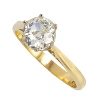1.40 carat Old Mine cut diamond solitaire ring-engagement rings-The Antique Ring Shop
