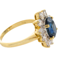 Vintage Sapphire and Diamond cluster-engagement rings-The Antique Ring Shop