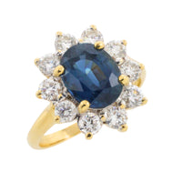 Vintage Sapphire and Diamond cluster-engagement rings-The Antique Ring Shop