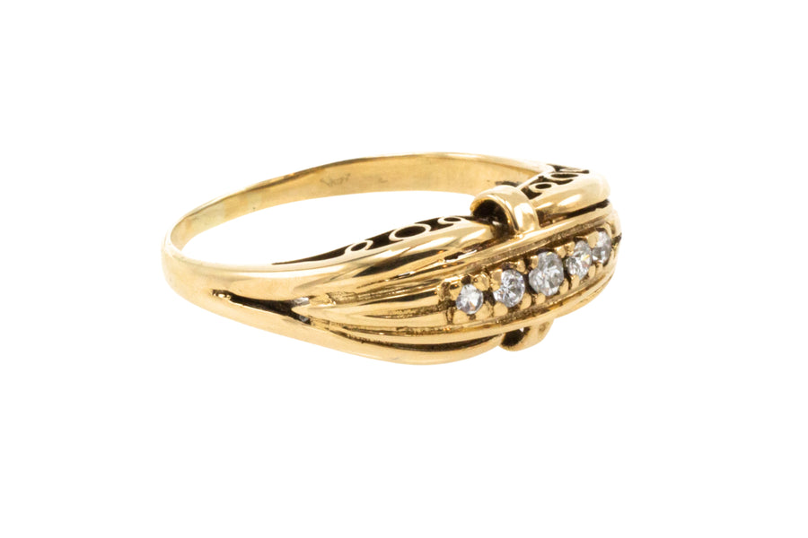 Vintage five stone diamond ring in 14 carat gold-Vintage Rings-The Antique Ring Shop