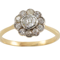 Vintage cluster ring in 18 carat gold and silver-Vintage Rings-The Antique Ring Shop